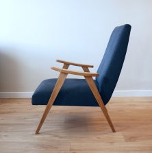 Fauteuil vintage boomerang restauré