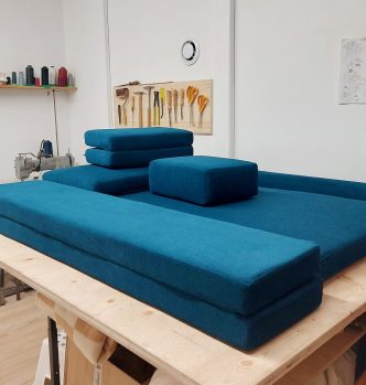 coussins sur-mesure pour banquette de van aménagé